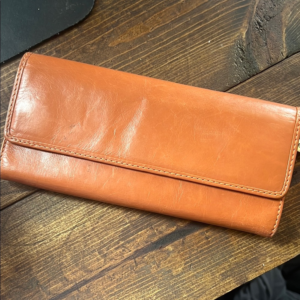 HOBO Orange Leather Wallet